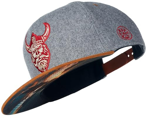 Cadency Snapback-keps, män och kvinnor, masker, basebollkeps, rak skärm, justerbar storlek, unisex, Viking – grå, one size