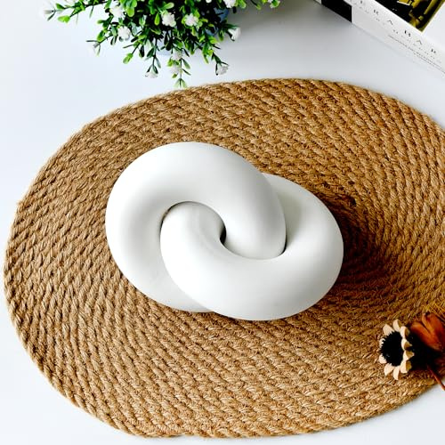 Wood Knot for Coffee Table Wood Link Chain Decor Shelf Decorations, Modern Farmhouse Bookshelf Decorative Objects