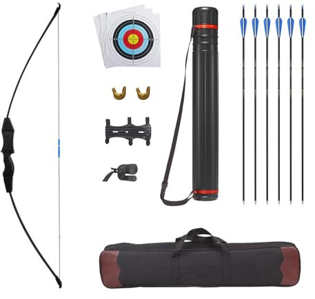 Fiita Recurve Bogen und Pfeil Set für Erwachsene Jugend Anfänger Bogenschießen Pfeil und Bogen 20lb 30lb 40lb mit Bogenschießen Zubehör Erwachsene Anfänger Schießübungen