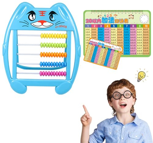 Rechenschieber Grundschule,Rechenschieber Rechenrahmen,Abakus für Kinder,Rechenschieber Abakus,Kinder Grundschule Abakus, Rechenhilfe mit 50 Perlen,Abakus für Kinder ab 3 Jahren, Lernspielzeug