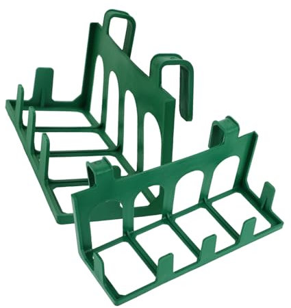 CIYODO Support De Fleurs À Plateforme 2 Pièces Paniers Suspendus Support De Pot De Fleurs Garde-corps Support Extérieur Pour Pot De Fleurs Panier De Balcon Vert