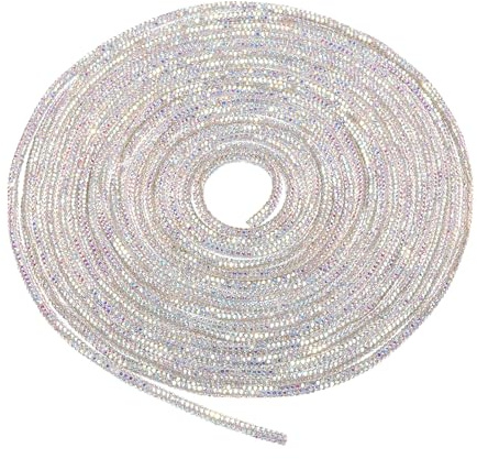 sourcing map Rhinestone Glitter Shoelaces Crystal Bling Shiny Round Shoe Drawstring Rope String Cords Charm 4mm for Sneakers Sweatpants, Multicolored