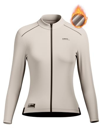 INBIKE Giacca Ciclismo Donna Invernale in Pile Maglia Ciclismo Donna Giacca Bici Antivento Termico Aderente per MTB Bici Running