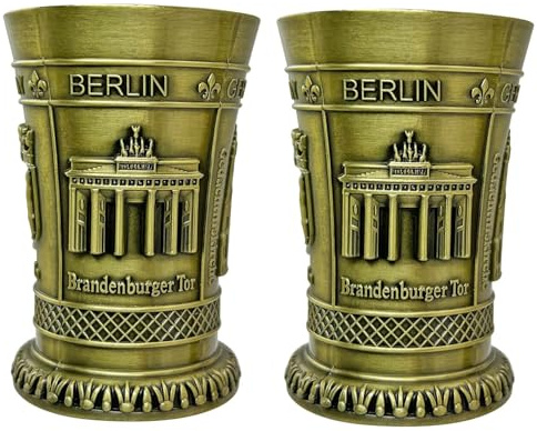 United1871 Berlin souvenir (set om 2) snapsglas av metall, shot-glas som Tyskland souvenir