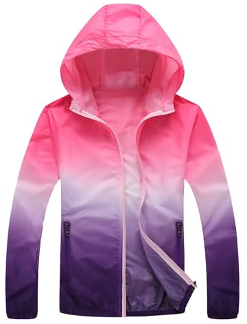 Veste Running Impermeable Veste de pluie solide pour femmes, grande taille, à capuche, coupe-vent, manteau ample, imperméable, sac de rangement à Poncho Impermeable Camouflage (Hot Pink, L)