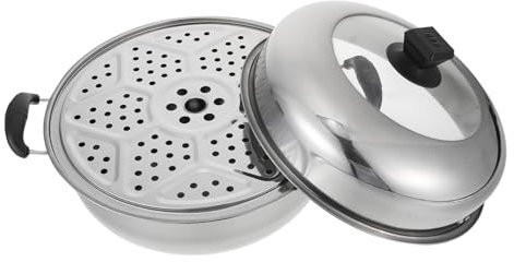 Holibanna Baño María De Acero Inoxidable Vaporera Resistente Para Cocinar Al Vapor Casa De Olla Multifunción