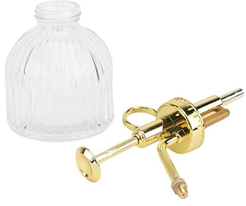 Milisten Regadera De Vidrio Transparente y Dorada para Plantas Pulverizador Portátil con Diseño Retro Boca Larga para Riego Preciso Capacidad Amplia para Suculentas y Jardín Interior