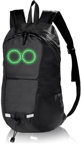 LIXADA LED-ryggsäck Pixel Art Laptop Ryggsäckar, 15L LED-ryggsäck för Cykel, E-skoter, College-skolan Datorpåse Axelväska Gåvor för Kvinnor och Män Skolhögskolestudenter (Svart)