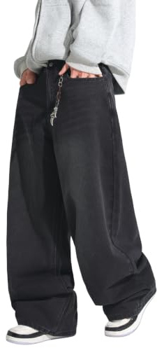 Zewool Y2K Hip Hop Street Jeans Gothic Baggy Wide Leg Denim Pantalones vaqueros