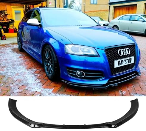 For Auto Perfectionists UK Front Splitter Spoiler Lip Compatible With Audi A3 8P FACELIFT 2008-2013 Gloss Black ABS