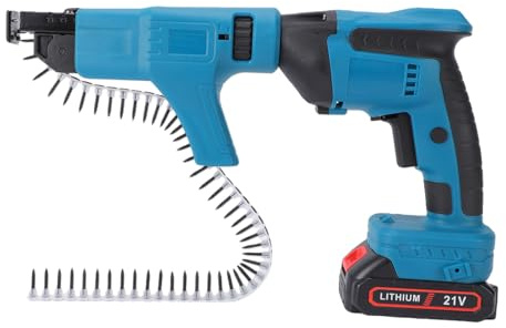 Naroote Avvitatore a Batteria per Cartongesso Cacciavite con Alimentazione Automatica e Pistola Sparachiodi a Catena Testa Rotante a 360° Batteria da 4000 MAh Regolazione Rapida per il