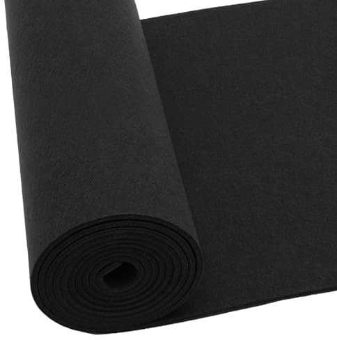 LUPATDY Filtrulle 3 mm tjock, filttyg metervara 40 cm x 250 cm, filtmatta för gör-det-själv förvaringsväska lapptäcke sy filt för pyssel hantverk dekoration (svart)