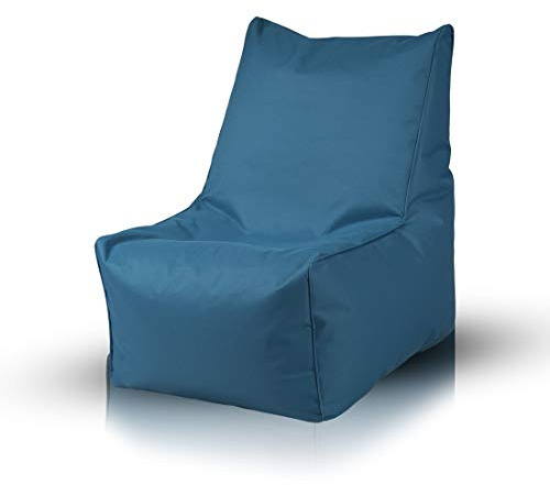 Ecopuf Solid Puff Fåtölj - Slit- och Fläckbeständig Sittsäck för Inom- och Utomhusbruk - Hög Storlek 75 x 75 cm med Polystyrenstoppning