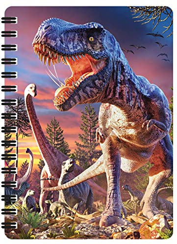 3D LiveLife Jotter - T-Rex Attack from Deluxebase. Spiral Bound A6 Notebook with 80 Plain Recycled Pages. Pocket Sized Animal Notepad, Journal or Drawing Book with Dinosaur Cover