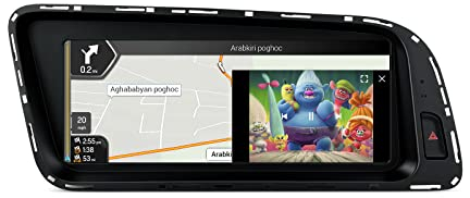 XTRONS Android 14 Autoradio Mit Navi Auto GPS Multimedia Player Eingebautes CarAutoPlay/Android Auto/DSP/4G LTE Octa Core 2GB 32GB 8,8 Zoll 1280*480 Touchscreen Für Audi Q5 8R(2009-2017)Linkslenker