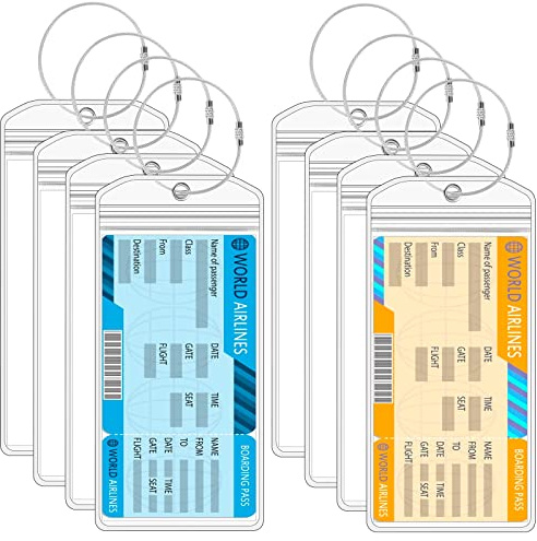 8 Pezzi Etichetta Bagaglio per Crociera, Targhetta Valigia Etichette per Valigie Porta Etichette per Bagagli da Crociera per Bagaglio Valigie Carrozzina Borsa da Viaggio(Trasparente)