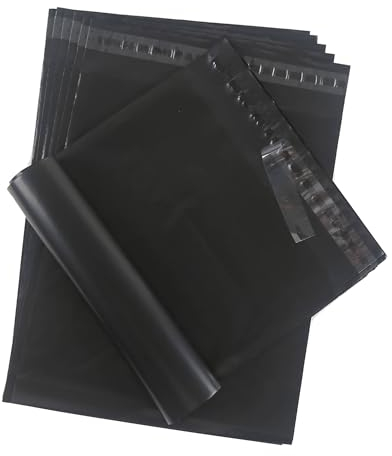 Versandbeutel für Kleidung,25 * 35CM Schwarz Versandtaschen Warensendung Versandbeutel plastik Blickdicht Selbstklebend Versandtüten für Kleidung Logistikverpackungen 30Stück