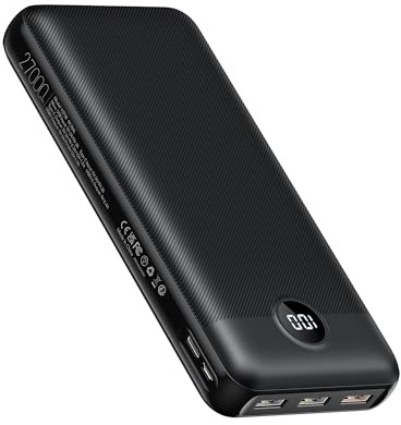 VEGER Power Bank 27000mAh 20W PD, Powerbank USB C Externer Handyakkus mit 4 Ausgängen und 2 Eingängen LED Tragbares Ladegerät,Kompatibel mit iPhone Samsung Huawei Tablet usw