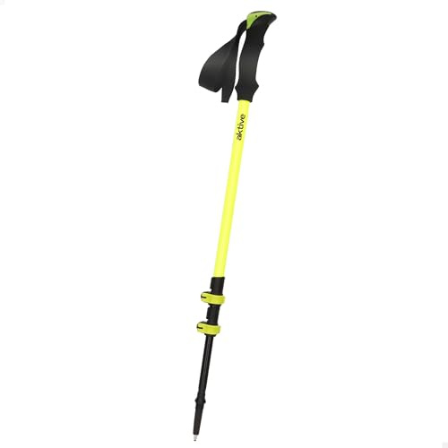 AKTIVE Bastone estensibile da trekking, impugnatura EVA, punta in metallo, regolabile 62-135 cm, sistema di chiusura rapida, peso 225 g, cinghia regolabile, bastoncini da trekking pieghevoli (54180)