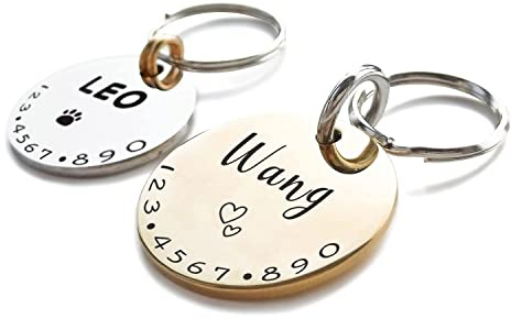 Simboli Adorabili Medagliette Identificative per Cane Gatto con Incisione Personalizzata Collare Targhetta Cani Accessori Personalizzato Nome Collana Cucciolo Acciaio Brillante Antismarrimento M