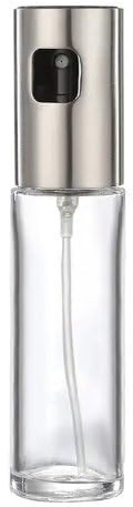 Genérico Pulverizador de aceite o vinagre. Dispensador de cristal en spray de aceite de oliva para cocinar y ensaladas. Botella de vidrio, rociador de acero inoxidable. Envase recargable de 100 ml.