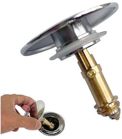 Pop Up Ablaufventil 66mm Verchromtes Metall Pop-Up-Stopfen Waschbeckenstöpsel Pop Up Ablaufventil 66mm Messing Poliert Chrom Mit Pop Up Schraube für Waschbecken Badezimmer Ablaufgarnitur