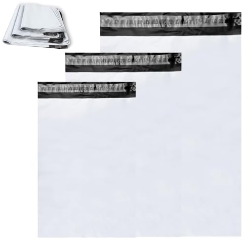 Versandbeutel, 60 Stück Folien Versandtaschen, Versandtaschen, S/M/L, mit Selbstklebeverschluss, Blickdicht, Wasserdich, für Kleidung Versand Textilien Warensendung