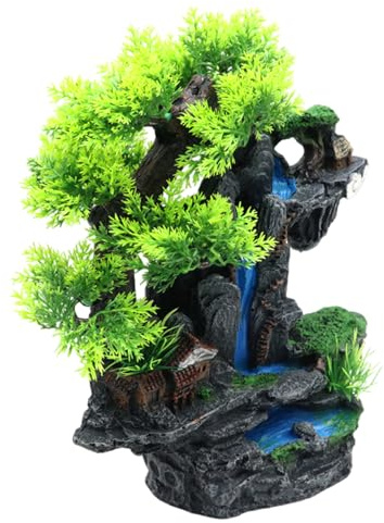 Xanorrg Paesaggio Cascata Casa Paesaggistica Decorazioni Serbatoi Pesce per Acquari Case Gamberetti Antichi Ornamenti Decorazioni per Acquari Piccoli