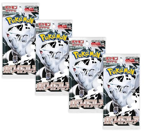 Pokemon TCG White Flare Japanese Booster Packs x4 | Japanese Pokémon Black Bolt & White Flare | Scarlet and Violet Series | Titan Authenticated