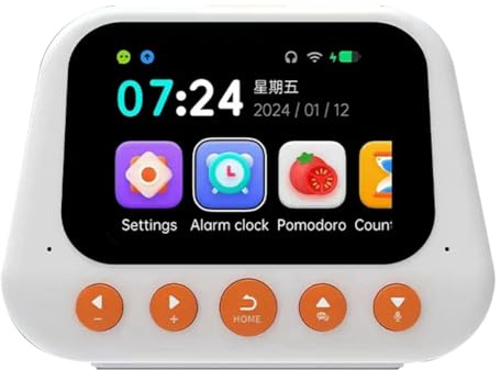 Iyalezirk Réveil intelligent pour enfants avec intelligence artificielle, dialogue vocal multifonctionnel, gestion du temps, horloge auto-disciplinée B