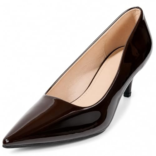 MISSCAI Escarpins Femme à Bout Pointu Effet Verni Talon 5,5 cm