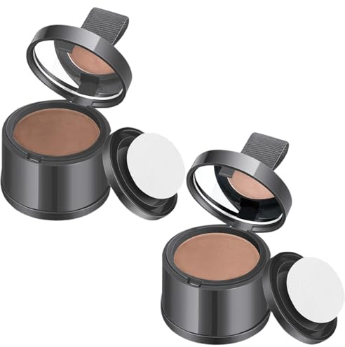 2 piezas de polvo de retoque de raíz en polvo para mujeres, color marrón oscuro y marrón claro, corrector de pérdida de cabello, resistente al agua y al sudor, para adelgazar, mujeres, hombres