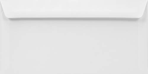 Netuno 100 Briefumschläge Weiß DIN Lang 11 x 22 cm 100g Lessebo Smooth White Umschläge lang weiß ohne Fenster Papier-Umschläge DL