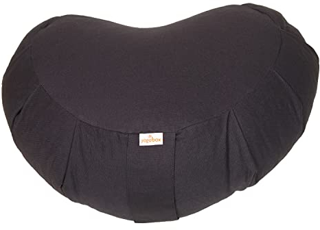 Yogabox Meditationskissen Zafu Zen Halbmond Basic mit Zip, grau
