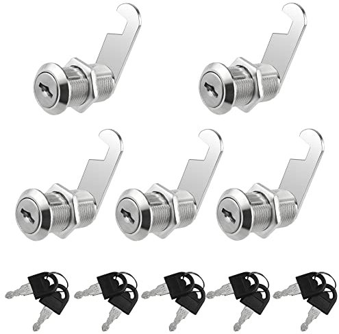 XINMEIWEN Lot de 5 serrures à came de 30 mm avec clés identiques pour sécuriser votre armoire de fichiers, tiroirs, boîte aux lettres de camping-car, porte et boîte à outils