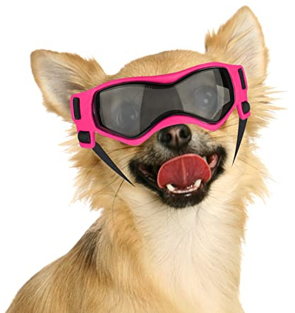 NAMSAN Gafas de Sol para Perros Pequeños, Lentes Moto, Fácil de Poner, Prevenir los Rayos Ultravioleta - Rosa
