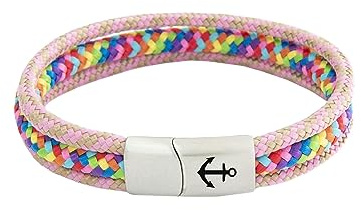 Original segelrep armband Tidewisp | Kvinnor män unisex | rostfritt stål säkerhetsspänne | Ankare gravyr | Surfararmband | Paracord | 8 mm diameter | Handgjorda |, 19 cm - 24 cm, Segelrep