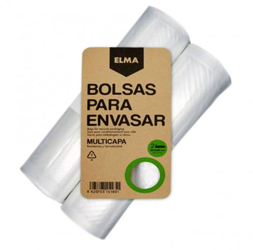 Rollos para Envasar al Vacío Alimentos, Bolsas Envasar al Vacío Alimentos | Sistema Gofrado, Diseño Multicapa, Sin BPA, Fabricación Italiana | 30 x 600 cm, 2 Unidades