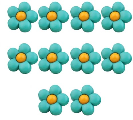 10 Stycken Plastknappar Knappar Barn, Barnknappar Babyknappar Blomknappar För Flickor Och Pojkar-mörkgrön+gul-18mm