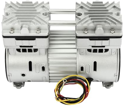 kangten Bomba de vacío de laboratorio, sin aceite, sin aceite, compresor de aire sin aceite, cabezal de compresor de aire, 8 bar, para silencioso, 800 W