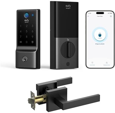 eufy Security Smart Lock Front Door Lever Set, Keyless Entry Deadbolt