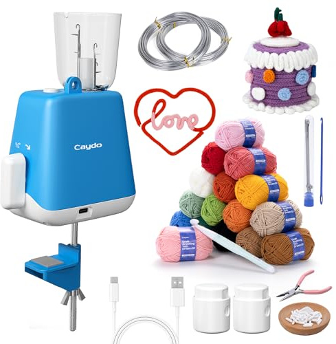 Caydo iCord Maker Kit para principiantes, 92pcs i-Cord Knitting Set para hacer manualidades DIY, tejer rápidamente iCord con i Cord máquina de tejer crear artesanías bonitas, regalo ideal