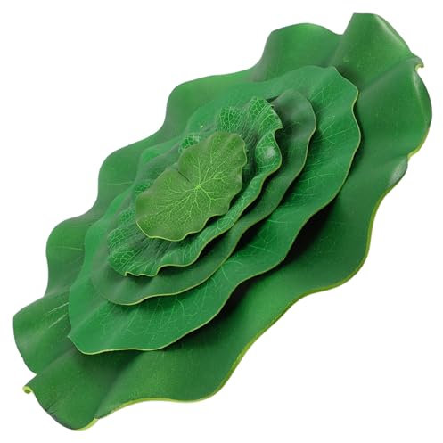 SEWOART 5 Pezzi Foglie Di Loto Artificiali Galleggianti Per Laghetti Acquari Decorazioni Fotografie