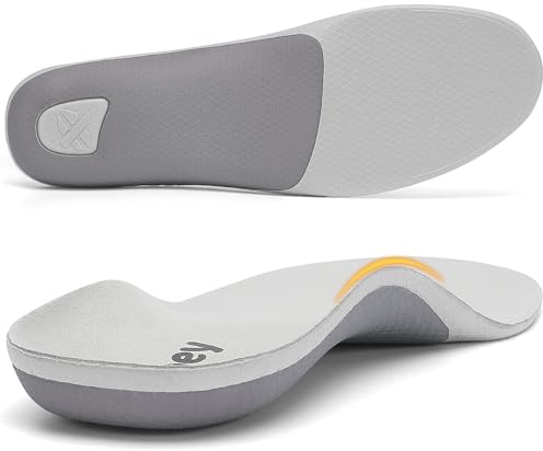 Leebey Plantillas Ortopédicas Mujeres Hombres Comodidad Soporte de Arc Plantillas de Zapatos para Pies Planos, Dolor de Pie, Fascitis Plantar Gris 45/46 EU