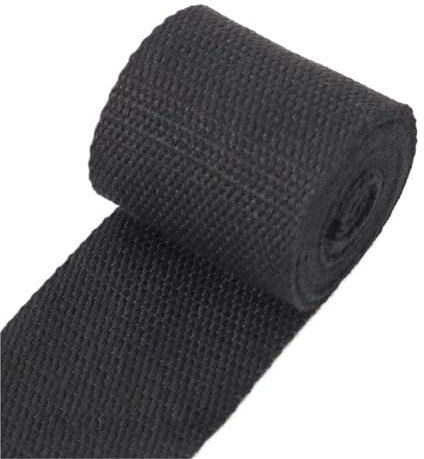 Sangle en Coton 3 mètres 50mm d'épaisseur 2mm Toile Polyester Coton Sangle étiquette Ruban Sacs Sac à Dos Ceinture Biais Bande de Liaison Bricolage Couture Artisanat(20Black)