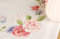 Vervaco Stickpackung Tischdecke Sticken Set Erwachsene Vorgedruckt Blumen & Schmetterlinge Stickdecken Vorgezeichnet Decke Sticken Stickpackung Plattstich 80 x 80 cm Kreatives Geschenk