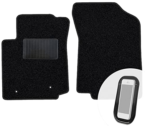 moto-MOLTICO Vorne Fußmatten Auto Velours Autoteppiche Schwarz Automatten Set 2-teilig passend für Citroen C1 II 2014-2022