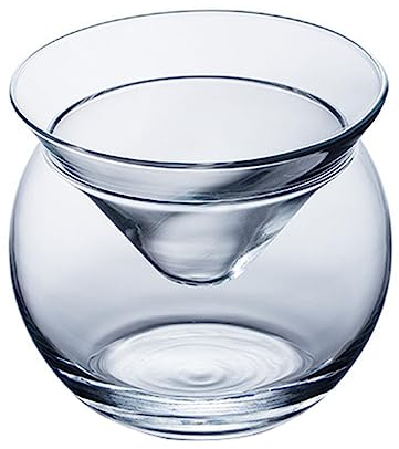 Luxshiny Bicchiere Cocktail Creativo in Vetro Borosilicato Trasparente Senza Stelo Con Base Triangolare 4.1X4.1X3.8 Pollici Ideale Per Bar Casa Ristorante