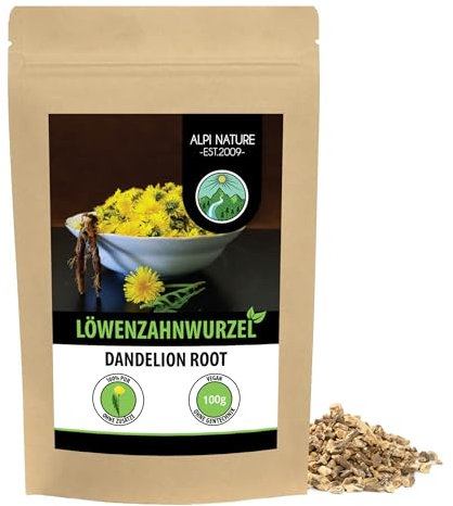 Alpi Nature Löwenzahnwurzel Tee 100g, Löwenzahnwurzel geschnitten, Löwenzahnwurzelstücke, Löwenzahntee