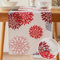 Vorysum Tischläufer Blumen Rot Dahlien Modern Tischläufer Wasserabweisend Leinen，Dekoration Tischdecke Outdoor Sommer Garten für Hochzeit Esszimmer Party Urlaub Dekor 40 x 140 cm